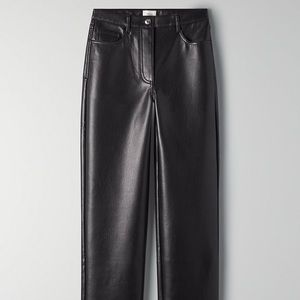 Melina Long Vegan Leather Pant Size 0 | Aritzia